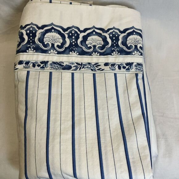 Ralph Lauren Jonquil Blue White Striped Twin‎ Flat Sheet Made In USA - Picture 1 of 5